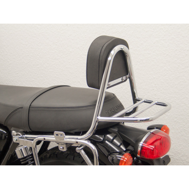 Sissy bar en tube avec coussin et porte-bagages pour Triumph Bonneville T 100 (70G) 2017 