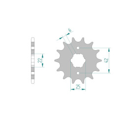 Pignon AFAM pour moto au pas de 520