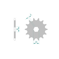 Pignon AFAM pour moto au pas de 520