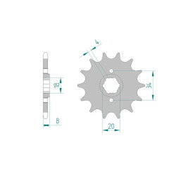 Pignon AFAM pour moto au pas de 520