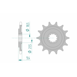 Pignon 500 CR en 15 dents
