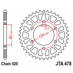 Couronne JT SPROCKETS aluminium Ultra-Light 478 - 520 2
