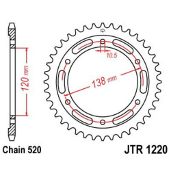 Couronne JT SPROCKETS acier standard 1220 - 520 2