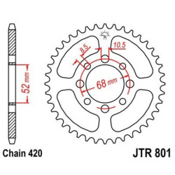 Couronne JT SPROCKETS acier standard 801 - 420 2
