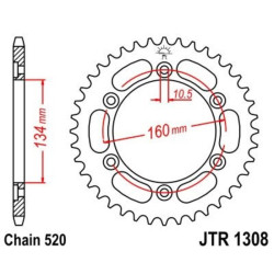 Couronne JT SPROCKETS acier standard 1308 - 520 2