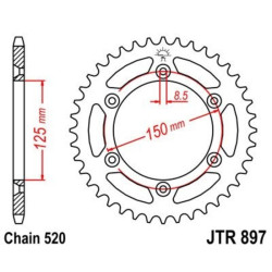 Couronne JT SPROCKETS zinc standard 897 - 520 2