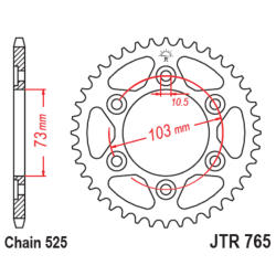 Couronne JT SPROCKETS acier standard 765 - 525 2