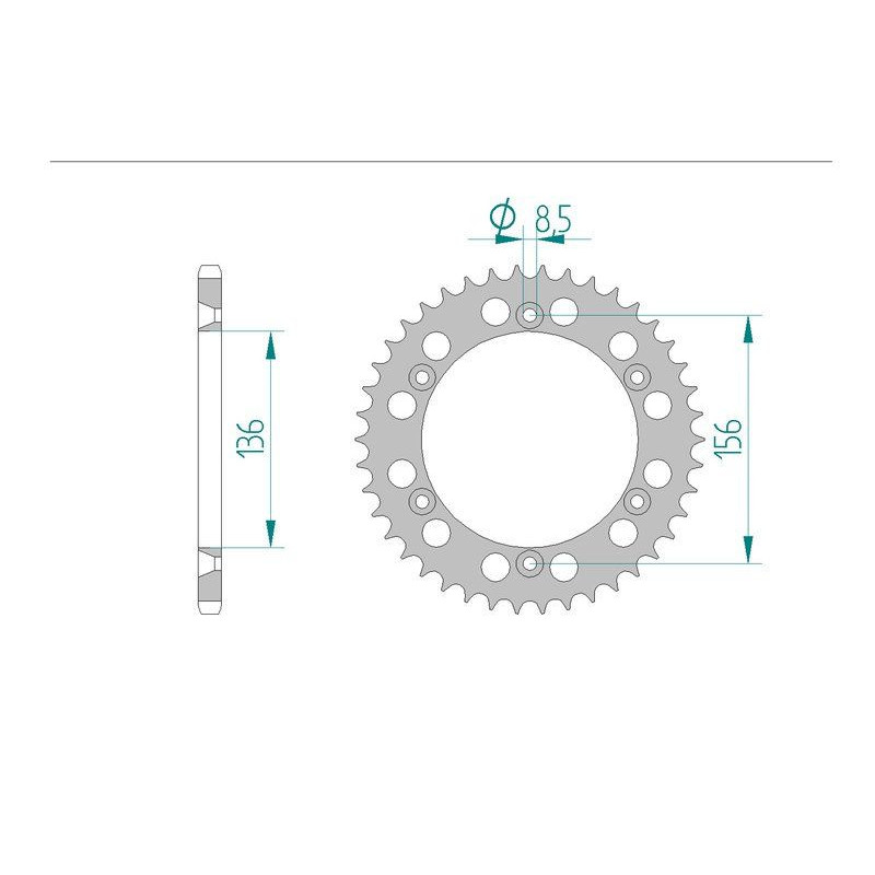 Kit chaine DID  ALU SHERCO SEF 510 I...