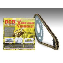 Kit chaine DID  ACIER SUZUKI RV 125   K7,K8,K9,L0,L1,L2,L3,L4 VAN VAN 2007 à 2014    2