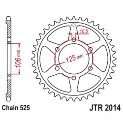Couronne JT SPROCKETS acier standard 2014 - 525 2