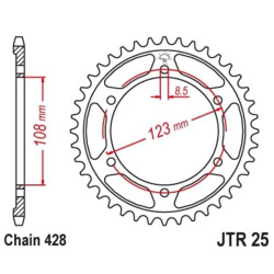 Couronne JT SPROCKETS acier standard 25 - 428 2