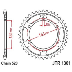 Couronne JT SPROCKETS acier standard 1301 - 520 2