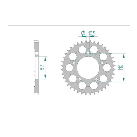 Kit chaine DID  ALU SUZUKI SV 650 S   X,Y,K1,K2,K3,K4,K5,K6,K7 1999 à 2007 couronne