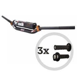 Kit guidon ODI CFT Podium MX + 3 paires de revêtements MX V2 Lock-On semi-gaufrés 2