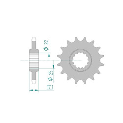 Pignon AFAM pour moto au pas de 428