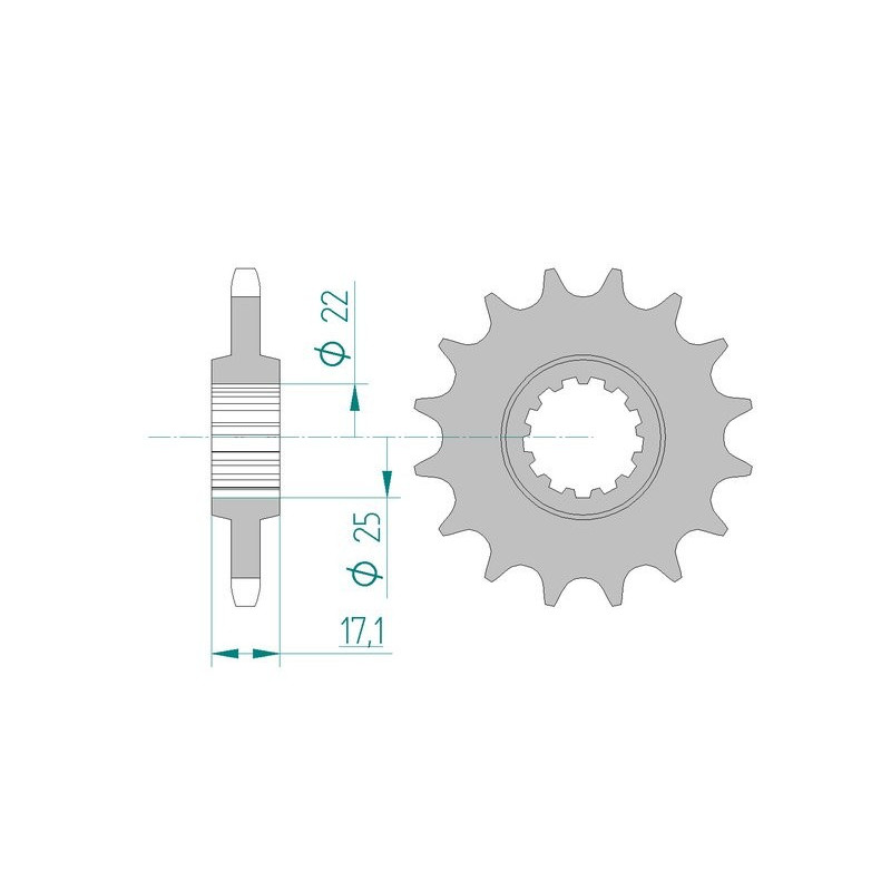 Pignon AFAM pour moto au pas de 428