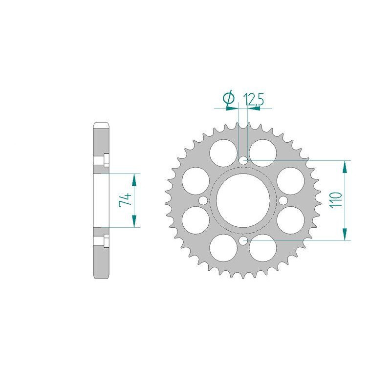 Kit chaine DID  ACIER YAMAHA XS 500...