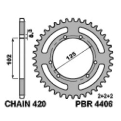 Couronne PBR acier standard 4406 - 420 2
