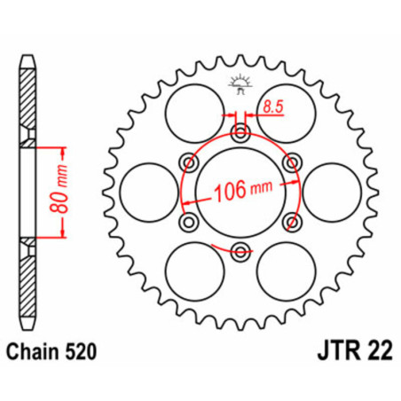 Couronne JT SPROCKETS acier standard 22 - 520
