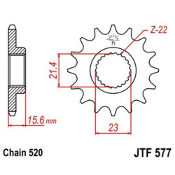 Pignon JT SPROCKETS acier anti-bruit 577 - 520 2