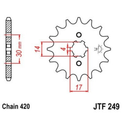 Pignon JT SPROCKETS acier standard 249 - 420 2