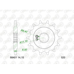 Pignon AFAM acier standard 88401 - 520 2