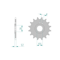 Pignon AFAM pour moto au pas de 415