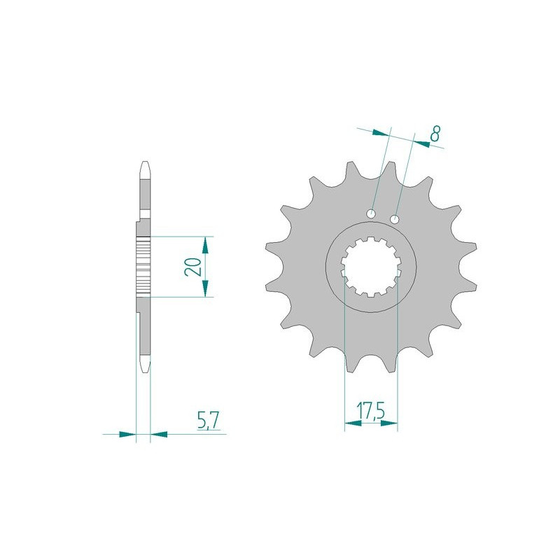 Pignon AFAM pour moto au pas de 415