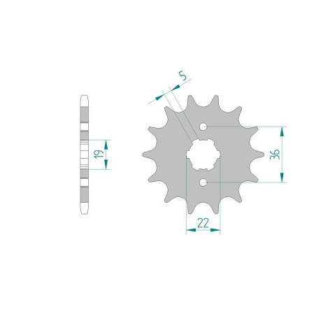Kit chaine AFAM acier ADLY 300 THUNDERBIKE pas 520 2004 à 2005
