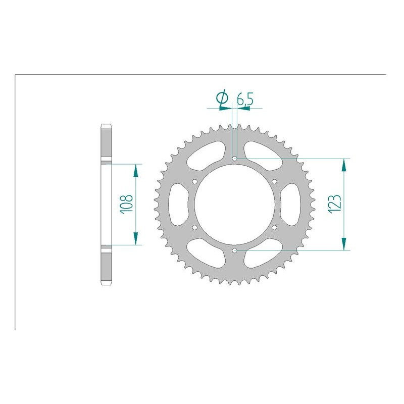 Kit chaine AFAM acier APRILIA RS4 50 pas 420 2011 à 2016