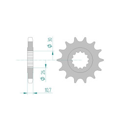 Pignon AFAM pour moto au pas de 532