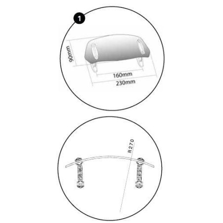 Deflecteur PUIG a clipser pour bulle touring ou origine 6319 shéma
