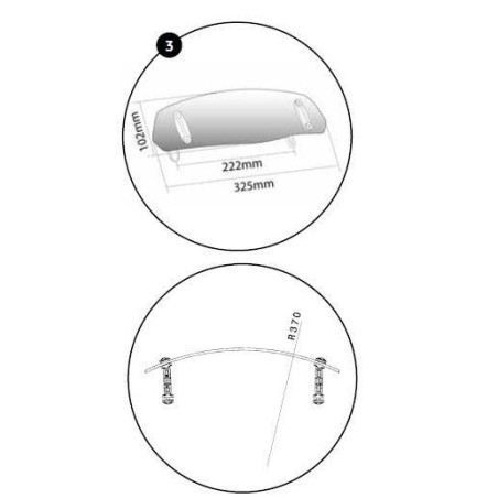 Deflecteur PUIG a clipser pour bulle touring ou origine 6375 shema