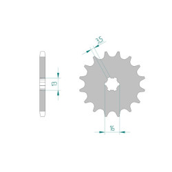 Pignon AFAM pour moto au pas de 428