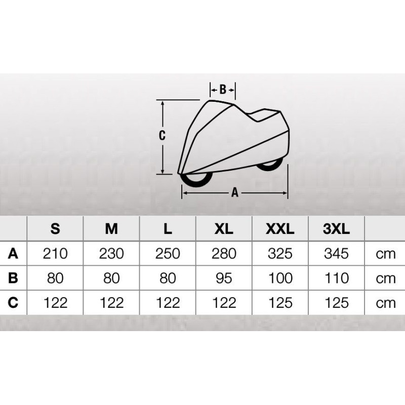 Housse pour moto HELD Advanced étanche dimensions