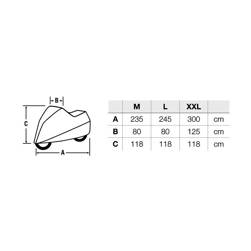 Housse d'intérieure pour moto HELD Stretch dimension renforcée