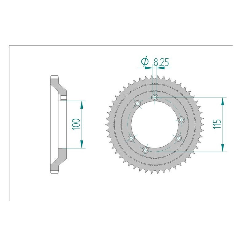 Kit chaine AFAM acier BETA 50 RR SM COUR DEPORTEE pas 428 2001 à 2001