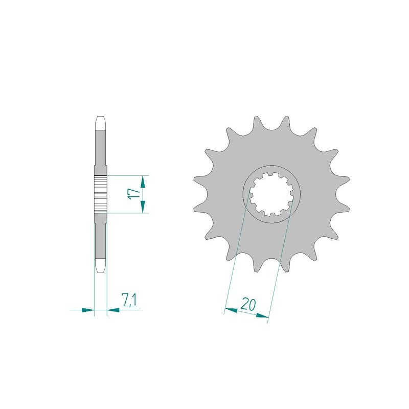 Kit chaine AFAM acier BETA 50 RR SM 6 FIXATIONS COURONNE pas 420 2002 à 2005