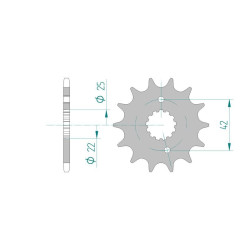 Pignon AFAM pour moto au pas de 520