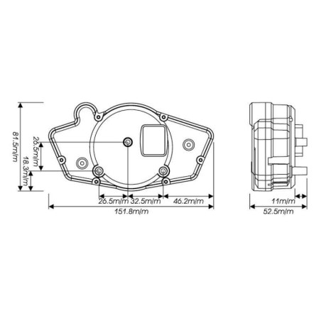 Compteur de vitesse KOSO RX1N+ GP Style II multifonctions dimensions