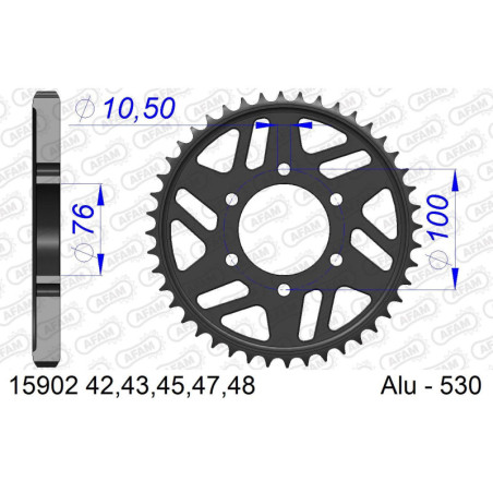 Kit chaine AFAM alu SUZUKI GSX-R 1100 W P,R pas 530 1993 à 1994