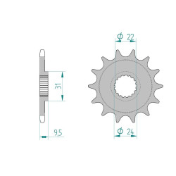 Pignon AFAM pour moto au pas de 520