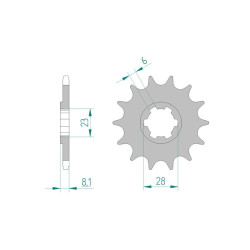 Pignon AFAM pour moto au pas de 520