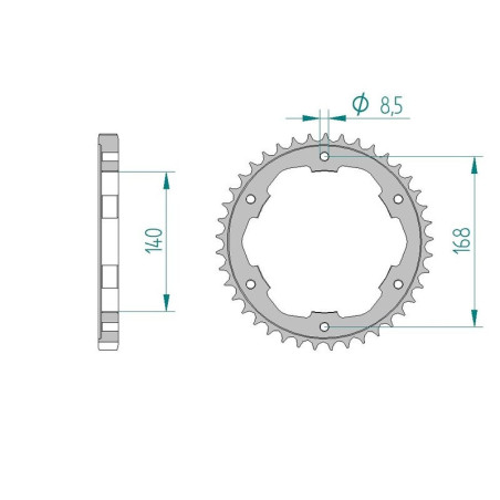 Kit chaine AFAM acier BMW F 800 GS K72 bolts/vis 8.5 mm pas 525 2010 à 2010