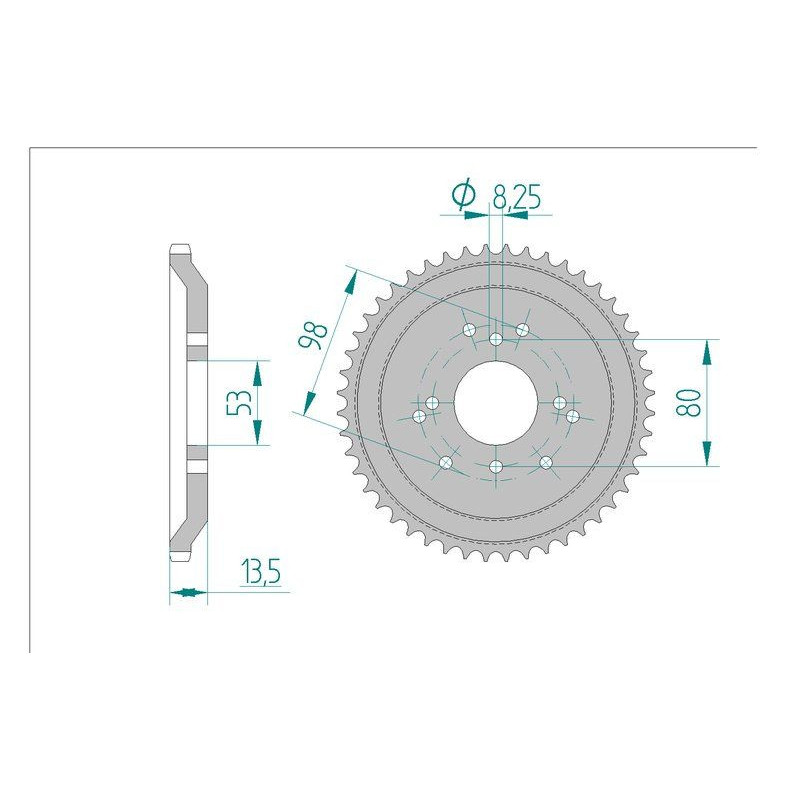 Kit Chaine DC DERBI FENIX 50 (1996-1998)
