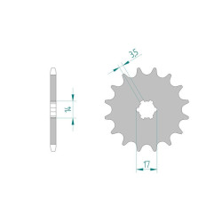 Pignon AFAM pour moto au pas de 420