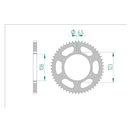 Kit chaine AFAM acier DERBI SENDA 50 SM X'TREM pas 420 2011 à 2013