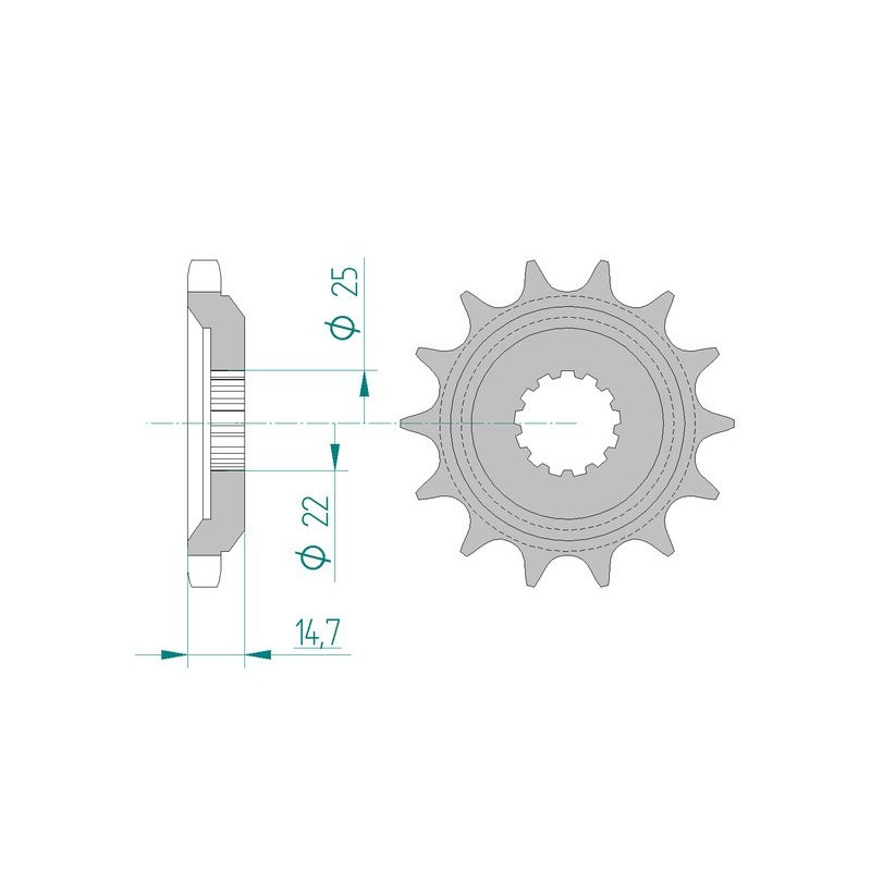 Pignon AFAM pour moto au pas de 630
