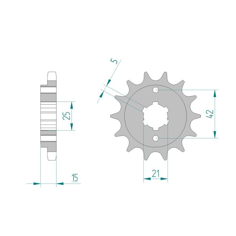 Kit chaine AFAM acier DUCATI 500 PANTAH pas 530 1981 à 1981