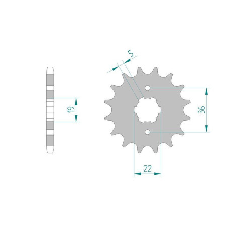 Kit Chaine DC YAMAHA TW 125 (5EK) (1998-2001) 5EK